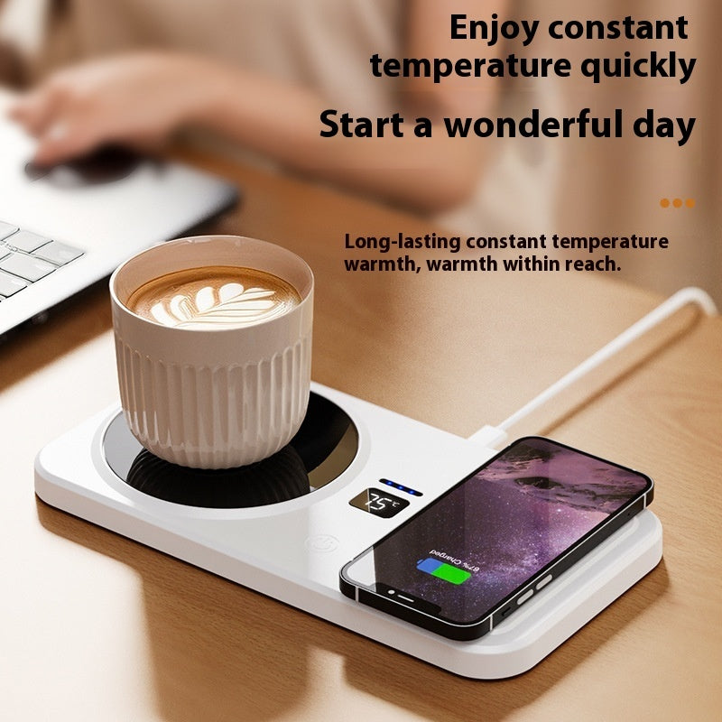 Multifunctional Smart Thermal Cup Pad with Wireless Charging Base