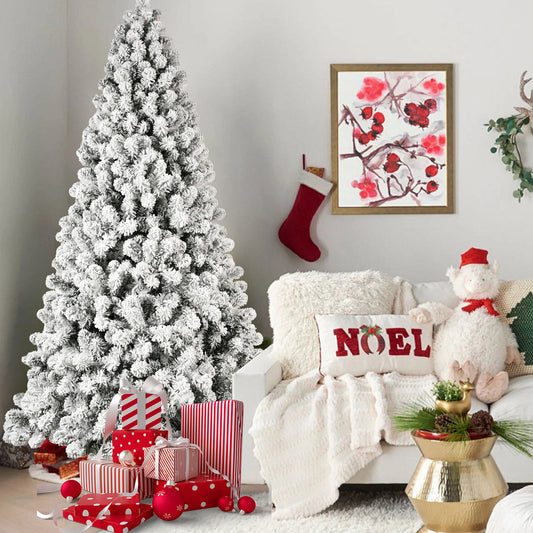 5ft 6ft 8ft 9ft Pre-Lit Flocked Christmas Tree