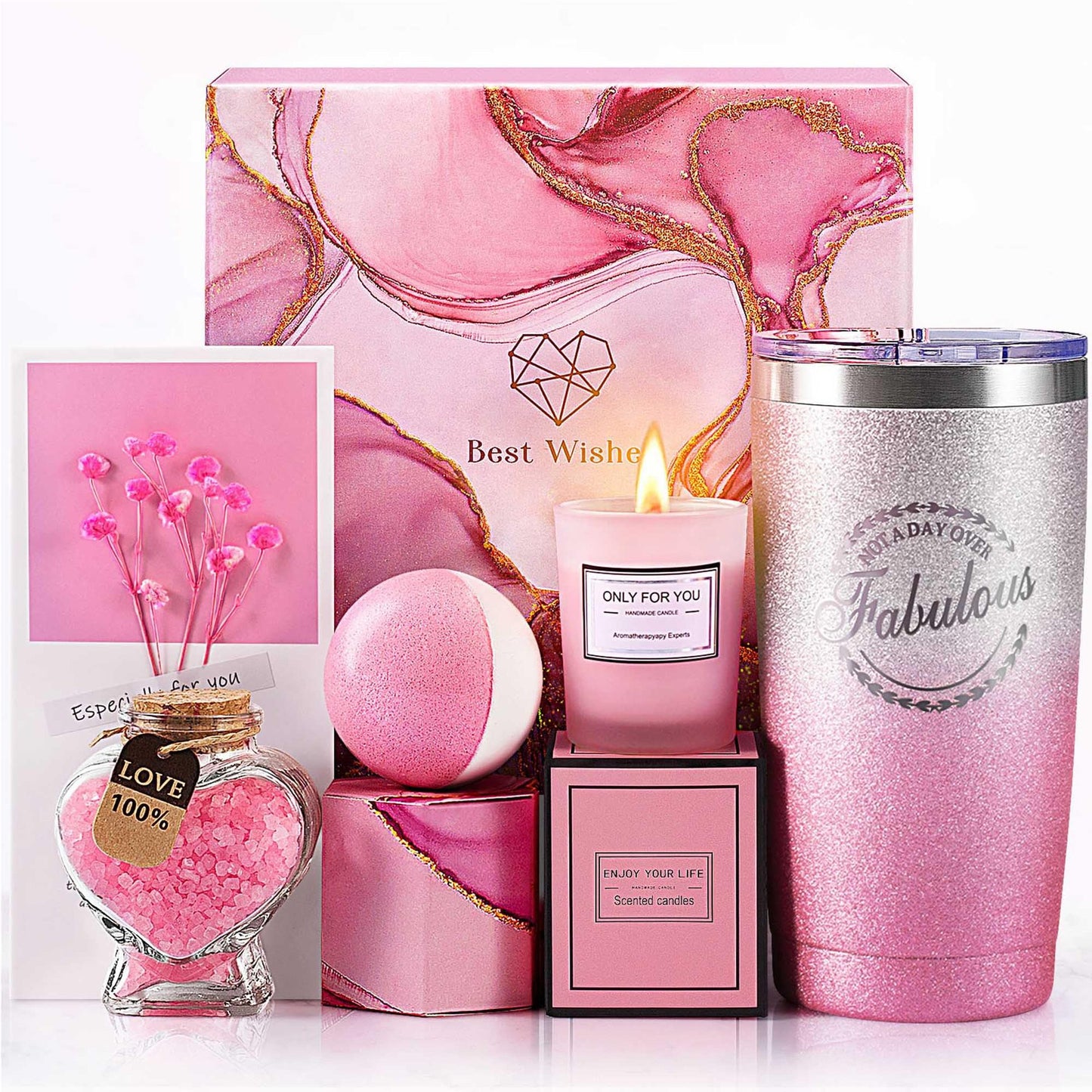 BlushBloom Handmade Soap & Candle Spa Gift Set
