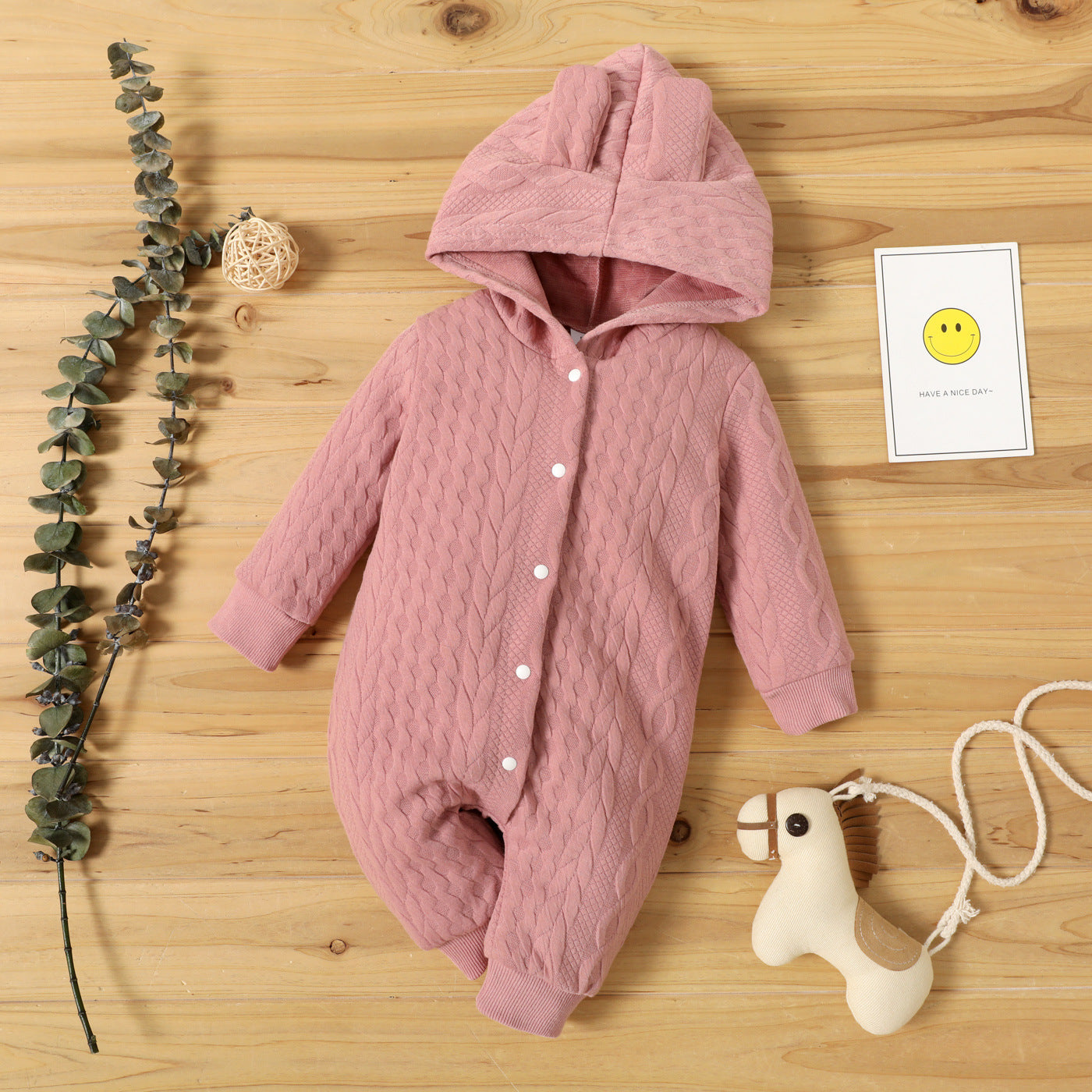 SnuggleSoft Baby Hooded Cotton Jumpsuit