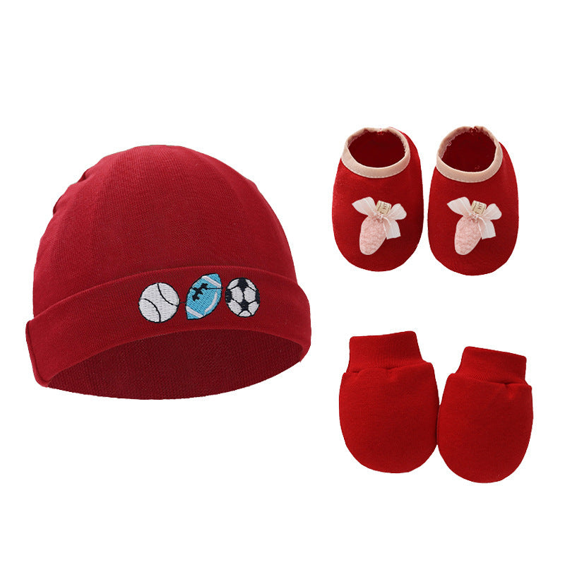 Baby Cotton Hat, Mittens & Baby Foot Cover
