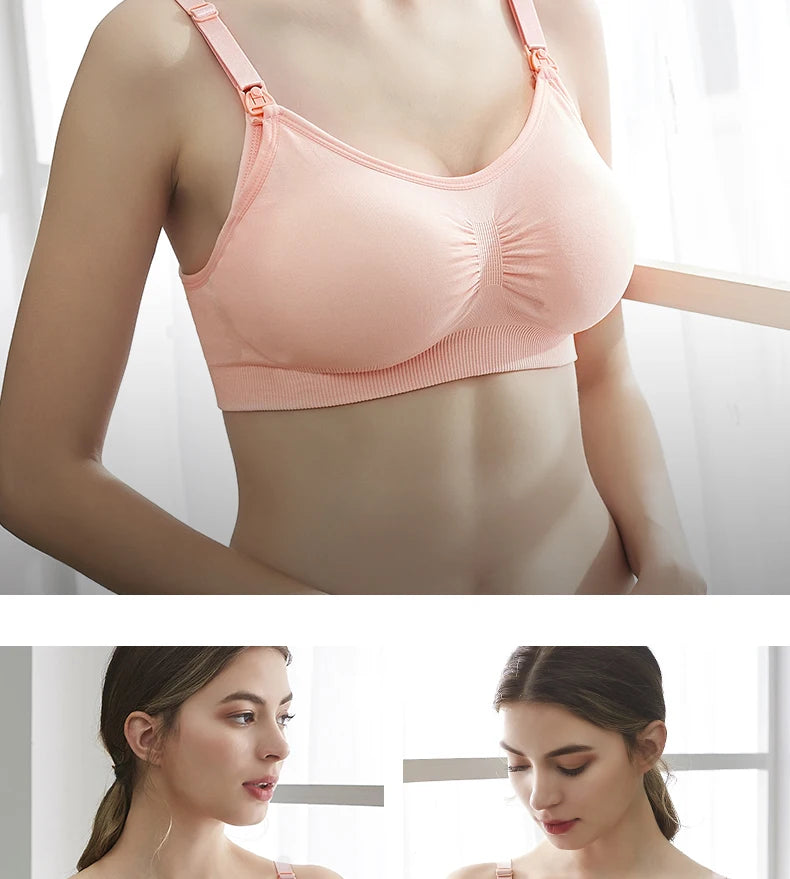 Plus Size Nursing Bra –Seamless Push-Up Maternity Bra for Breastfeeding