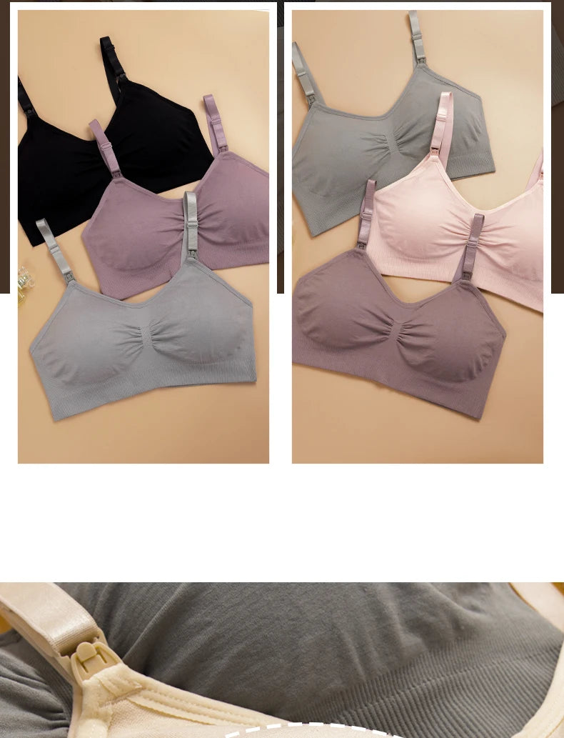 Plus Size Nursing Bra –Seamless Push-Up Maternity Bra for Breastfeeding