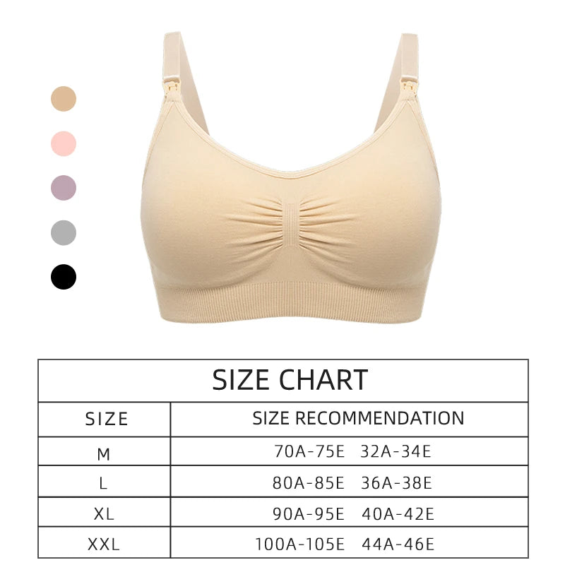 Plus Size Nursing Bra –Seamless Push-Up Maternity Bra for Breastfeeding