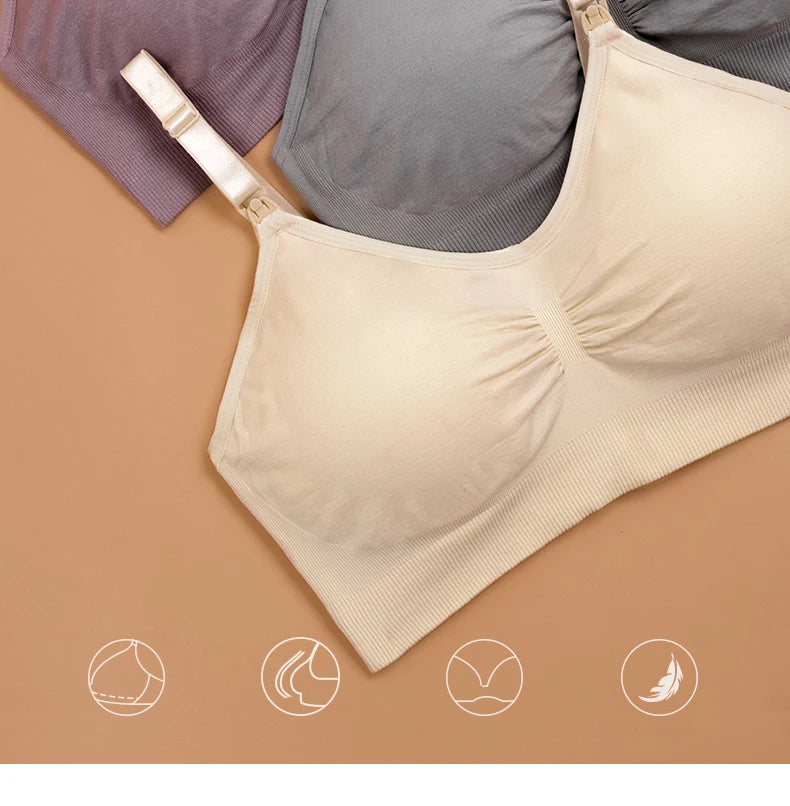 Plus Size Nursing Bra –Seamless Push-Up Maternity Bra for Breastfeeding