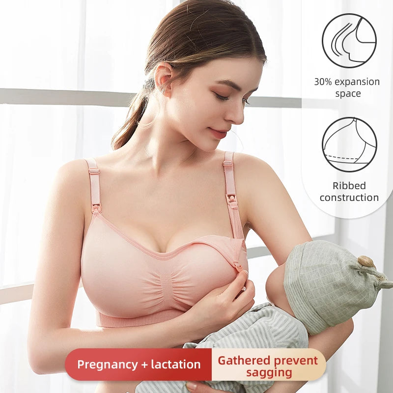 Plus Size Nursing Bra –Seamless Push-Up Maternity Bra for Breastfeeding