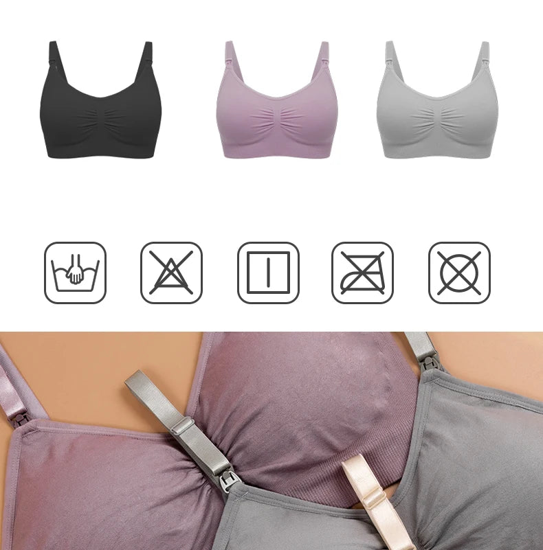 Plus Size Nursing Bra –Seamless Push-Up Maternity Bra for Breastfeeding
