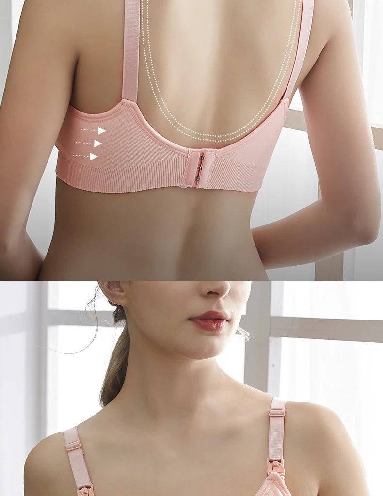 Plus Size Nursing Bra –Seamless Push-Up Maternity Bra for Breastfeeding