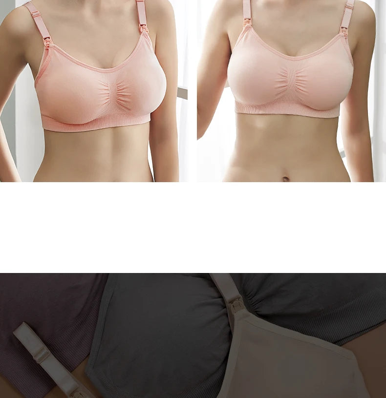 Plus Size Nursing Bra –Seamless Push-Up Maternity Bra for Breastfeeding