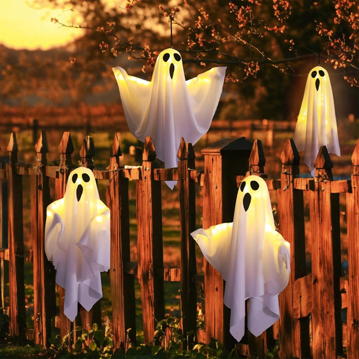 Flying Ghosts Tree Scary Ornament