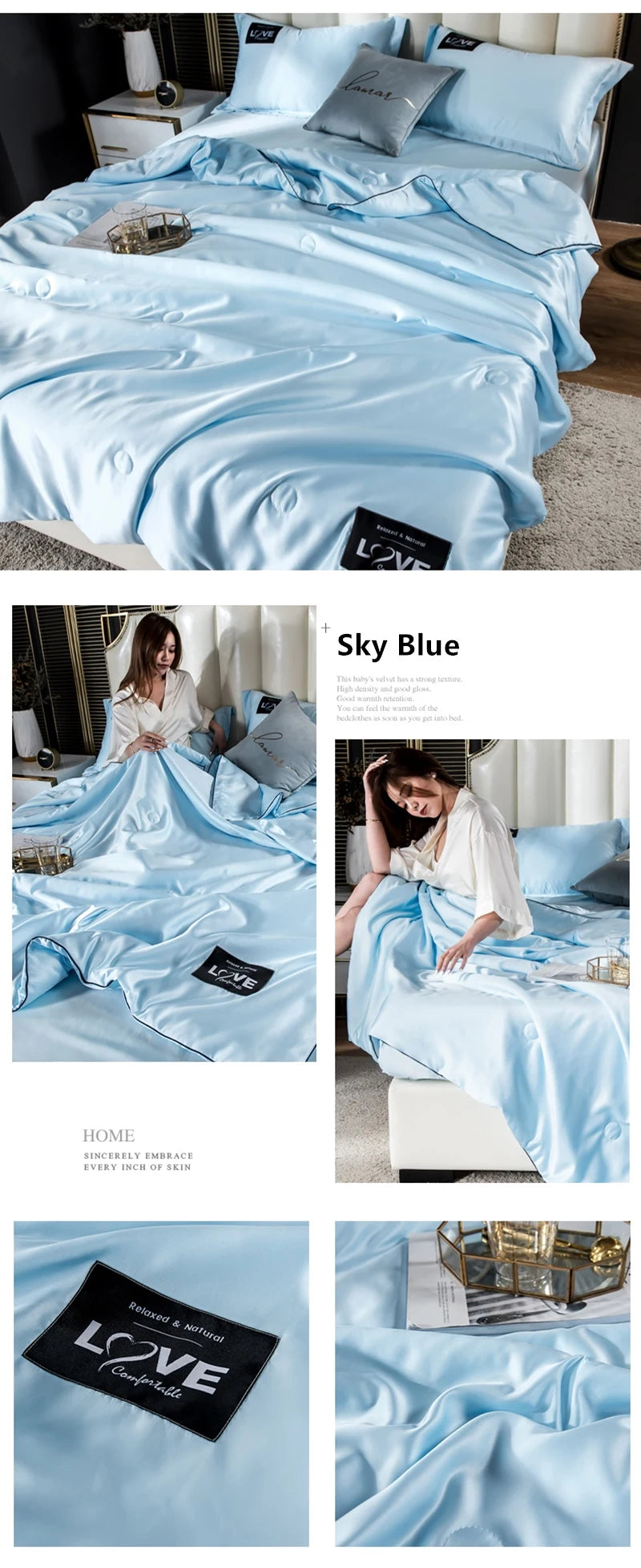 Luxury Summer Ice Silk Comforter Duvet