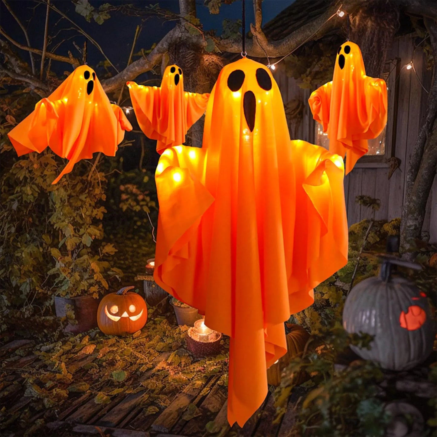 Flying Ghosts Tree Scary Ornament