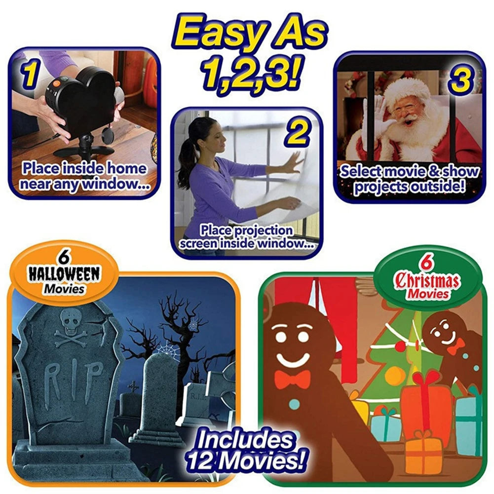 Halloween & Christmas Led Holographic Projector