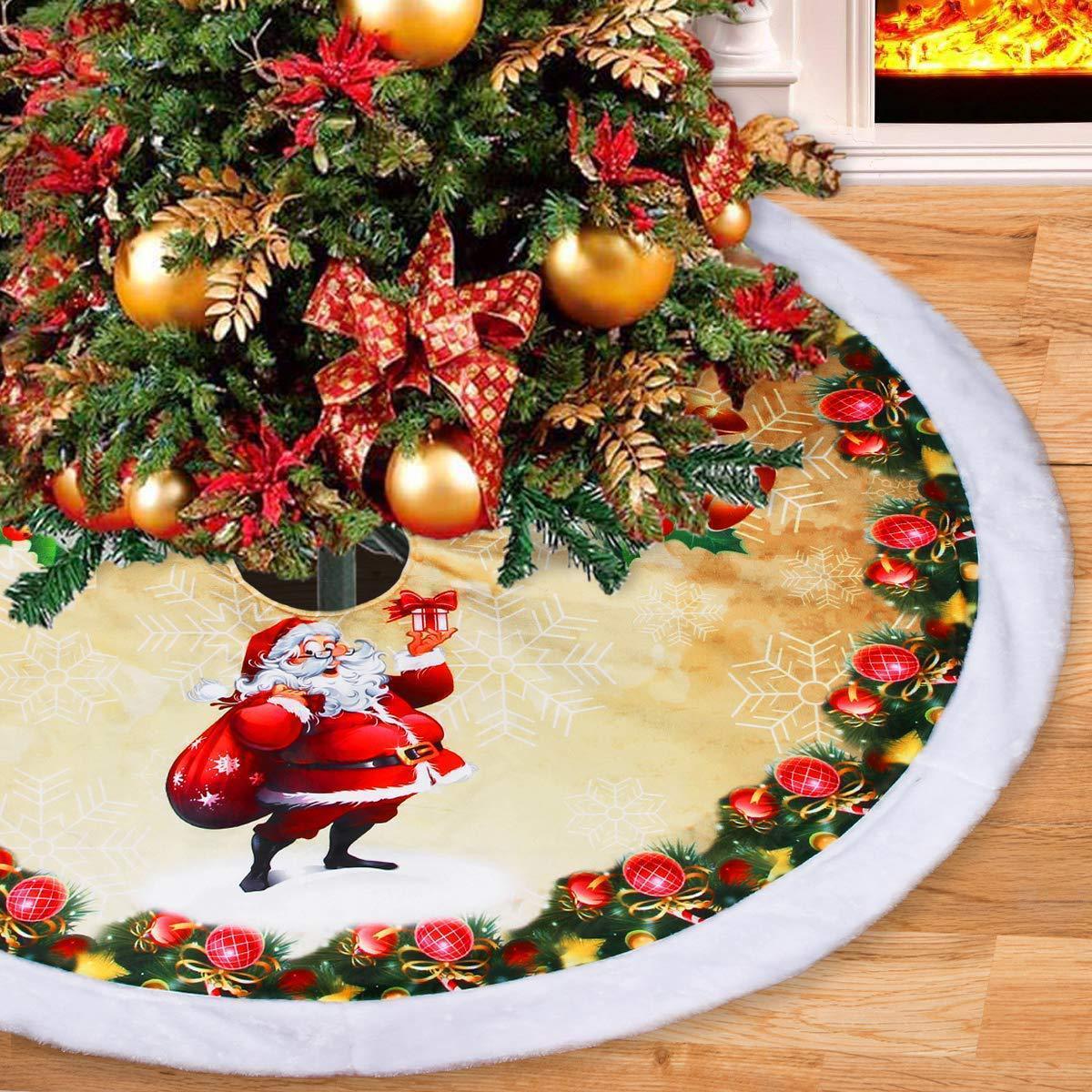 Christmas Tree Skirt 98cm Flannel Old Man Tree