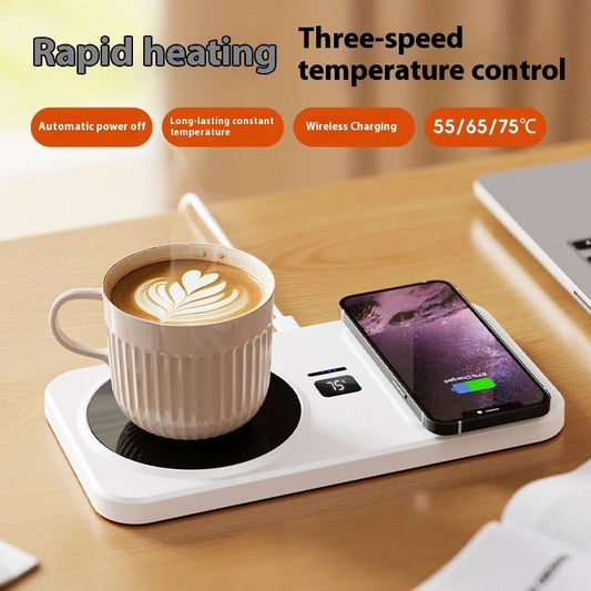 Multifunctional Smart Thermal Cup Pad with Wireless Charging Base