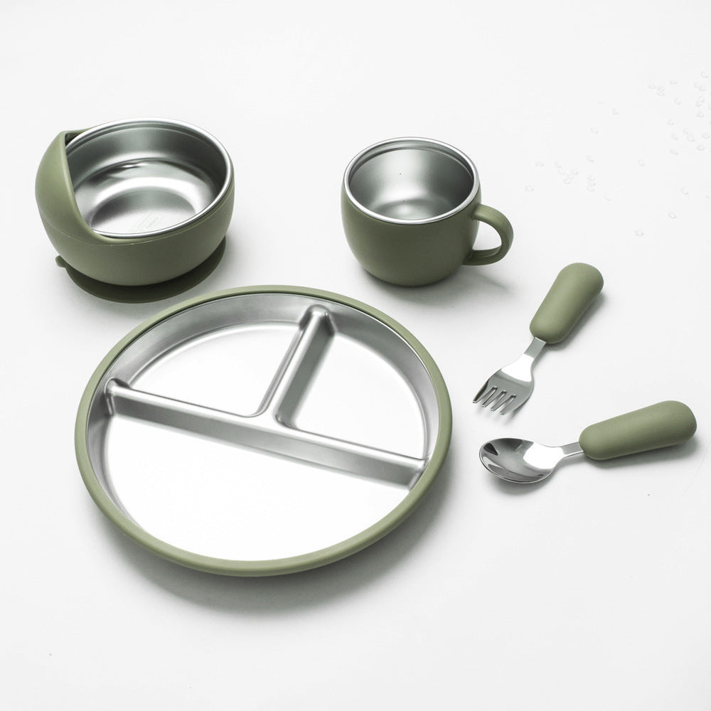 Baby Silicone Feeding Set (Suction Base, BPA-Free)
