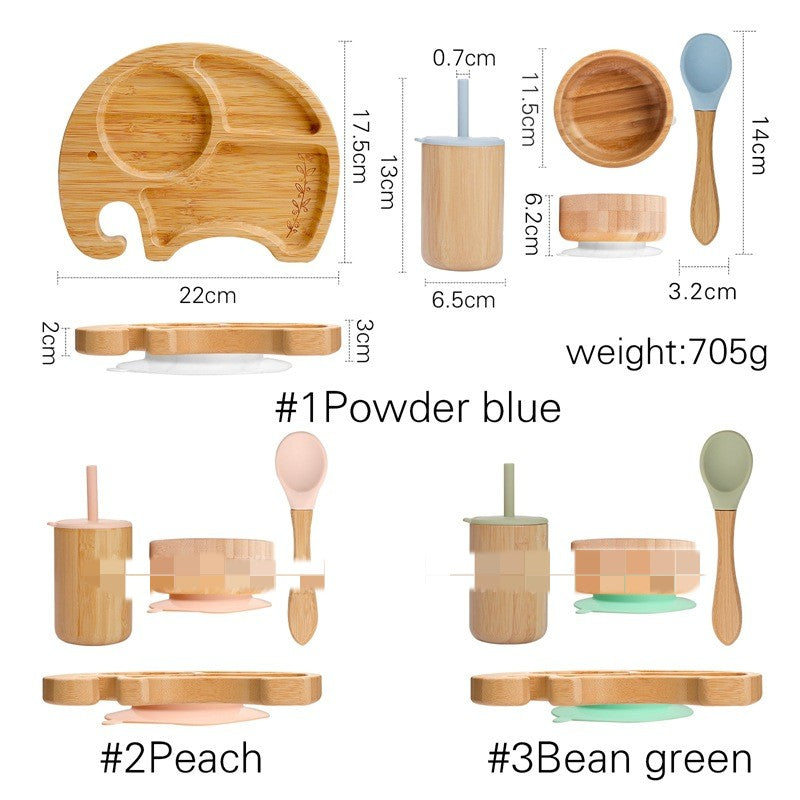 ECO-Friendly Elephant Bamboo Dinner Set