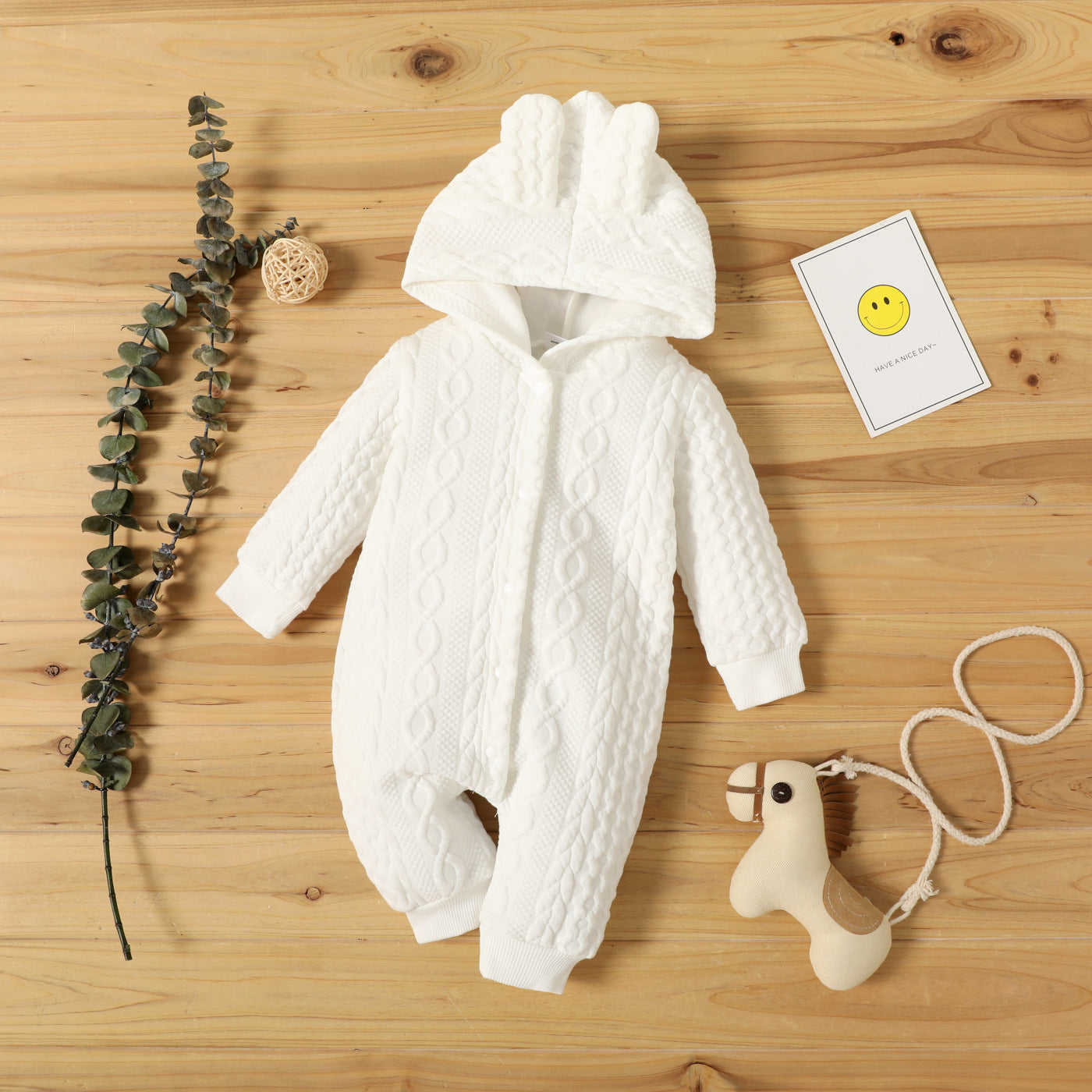 SnuggleSoft Baby Hooded Cotton Jumpsuit