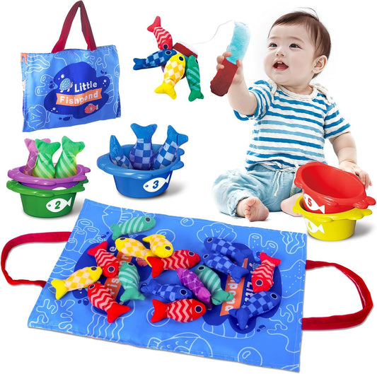 Montessori Fabric Fishing Toy Set (2-in-1 Play Mat)