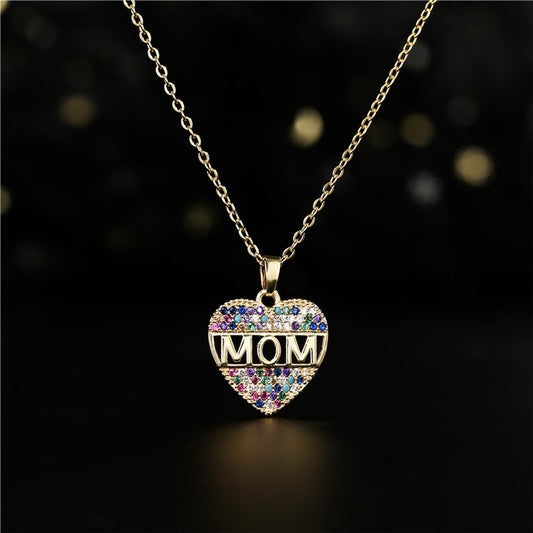 Peach Heart “MOM” Pendant Necklace – A Mother’s Day Keepsake