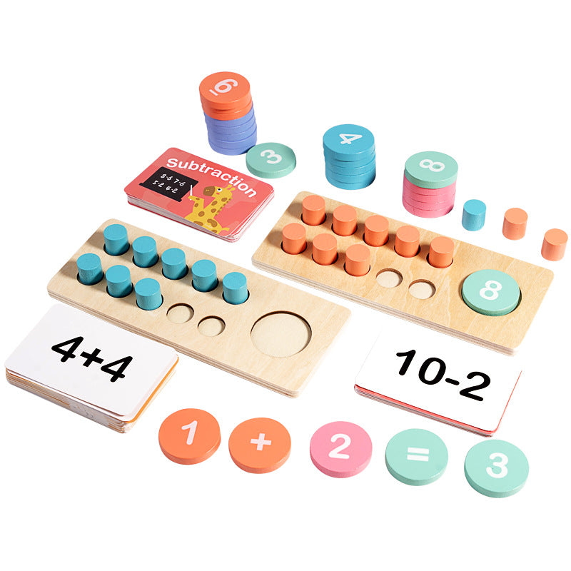 Wooden Ten-Grid Counting Board