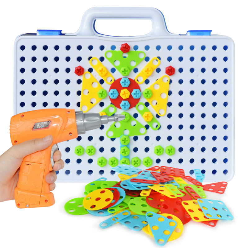 Kids Electric Drill Screw Puzzle Educational Board
