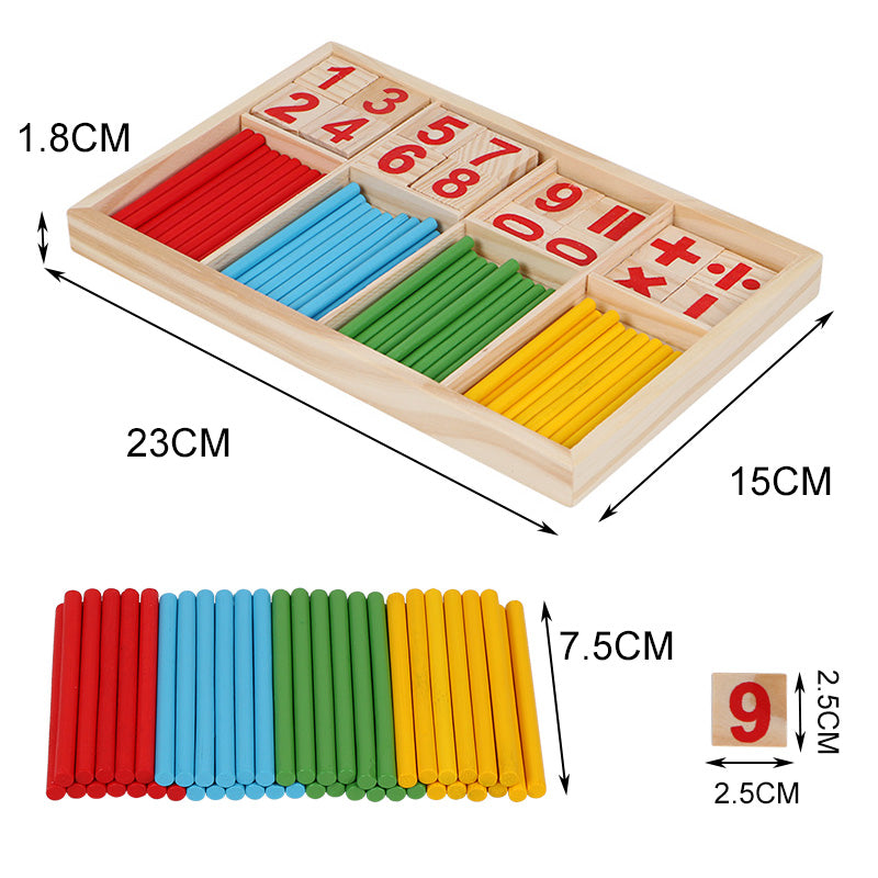 Wooden Montessori Early Education Math Sticks