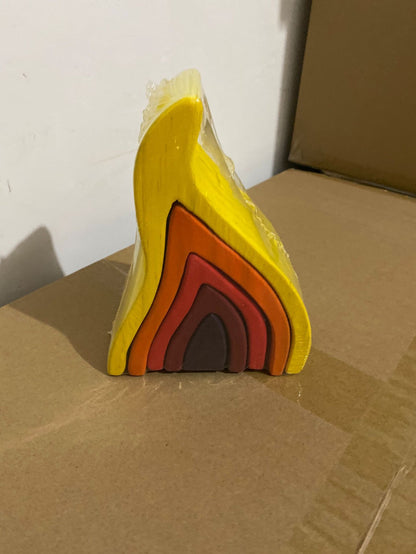 Large Wooden Rainbow Arch Bridge Building Blocks 12-Piece Montessori Early Learning Toy