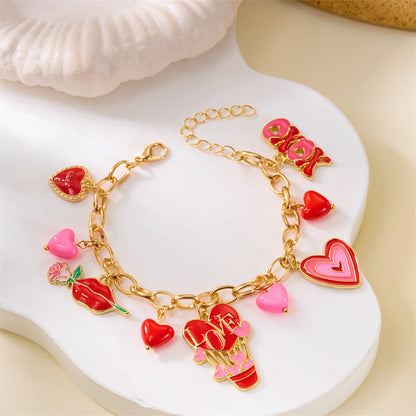 LoveLetter Heart Charm Adjustable Bracelet