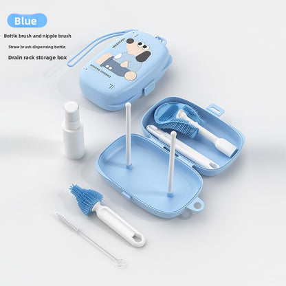 6-Piece Food-Grade Silicone Baby Bottle Cleaning Brush Set