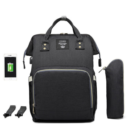 Multi-Function Baby Mummy Bag with USB Port & Compartments