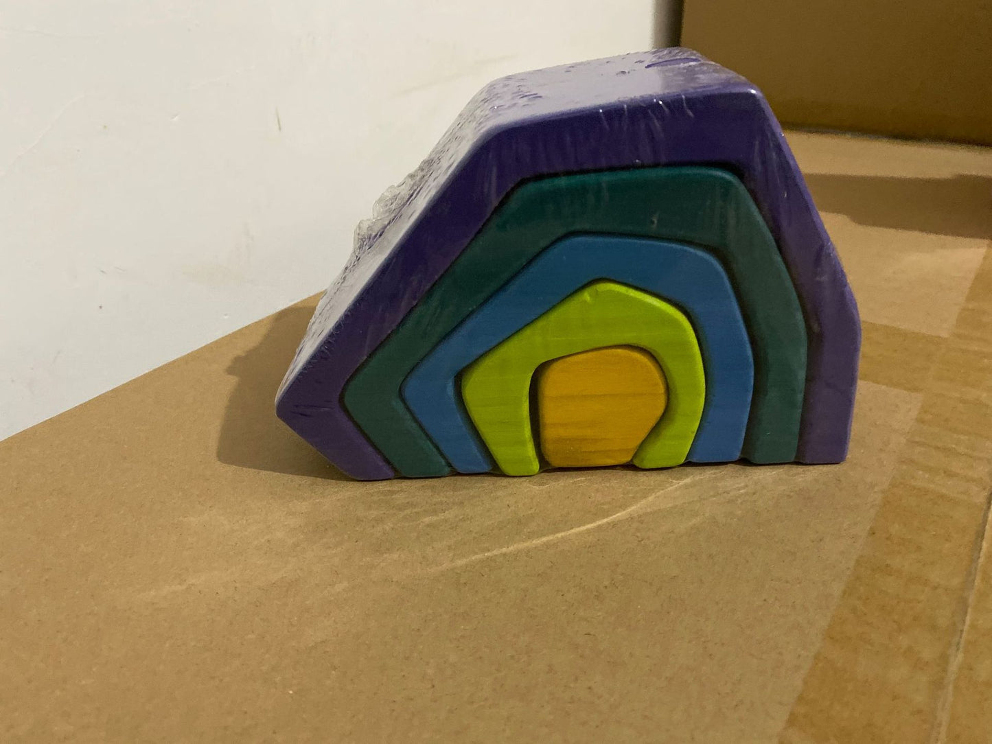 Large Wooden Rainbow Arch Bridge Building Blocks 12-Piece Montessori Early Learning Toy