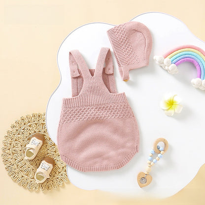 Baby Knitted Romper with Detachable Hood