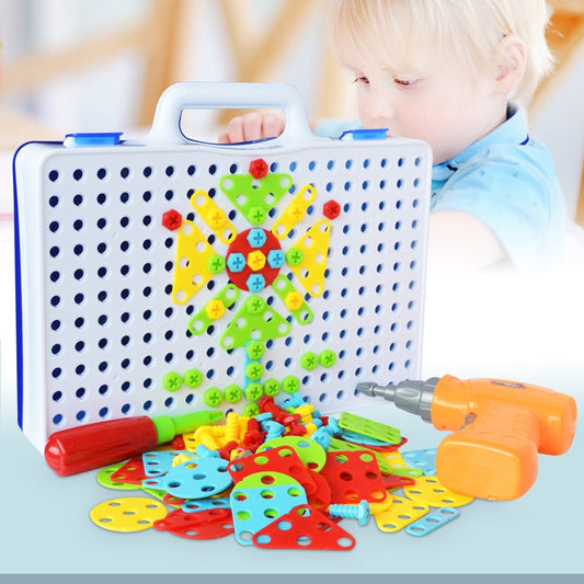 Kids Electric Drill Screw Puzzle Educational Board