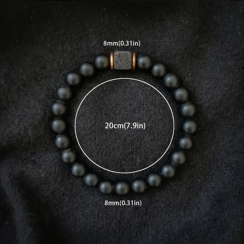 Volcanic Stone & Onyx Bracelet