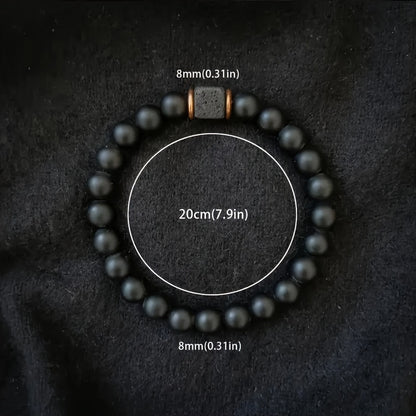 Volcanic Stone & Onyx Bracelet