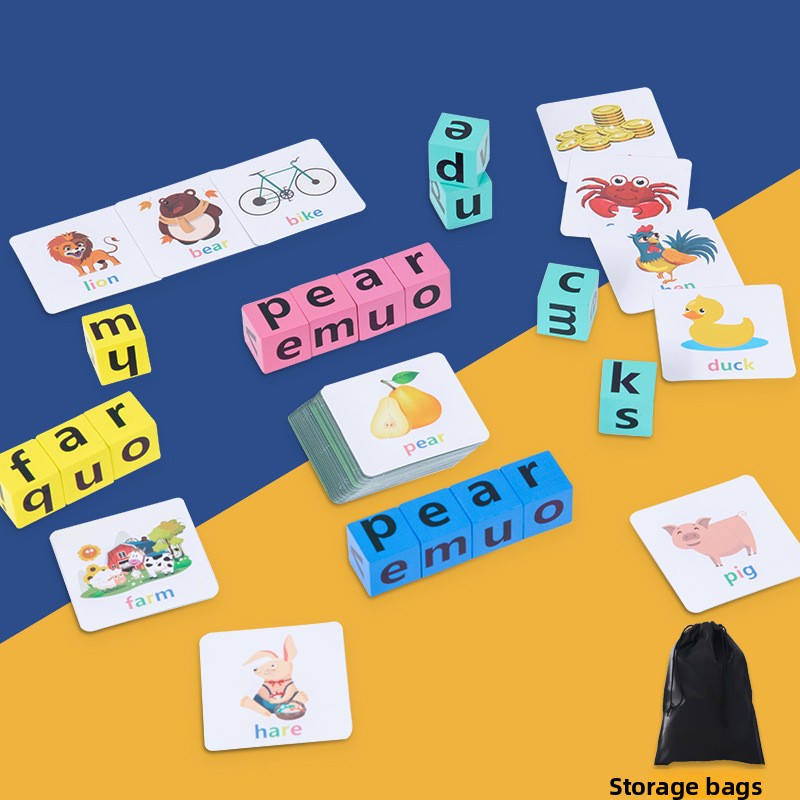 Montessori WordFaces Spelling Blocks