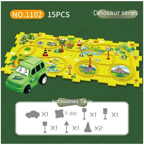 DIY Electric Puzzle Rail Car Set – Creative Track Building STEM Toy for Kids