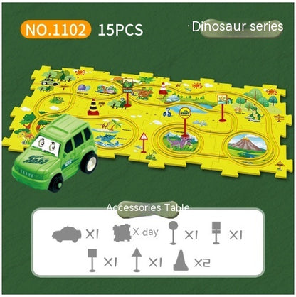 DIY Electric Puzzle Rail Car Set – Creative Track Building STEM Toy for Kids