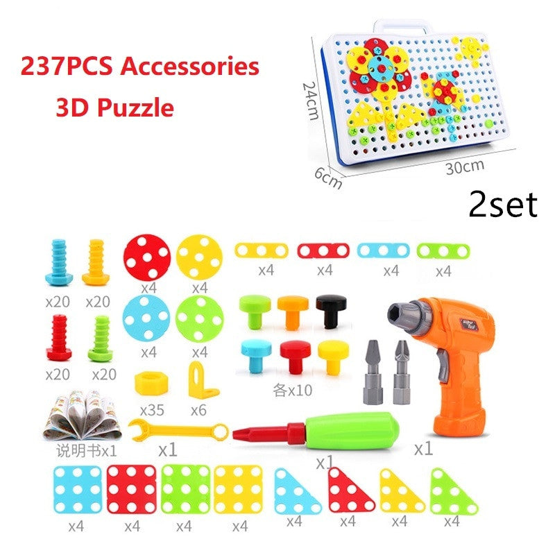 Kids Electric Drill Screw Puzzle Educational Board