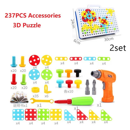 Kids Electric Drill Screw Puzzle Educational Board