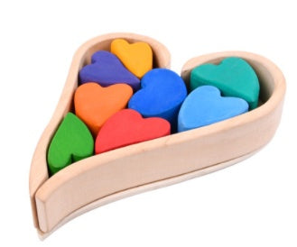 Large Wooden Rainbow Arch Bridge Building Blocks 12-Piece Montessori Early Learning Toy