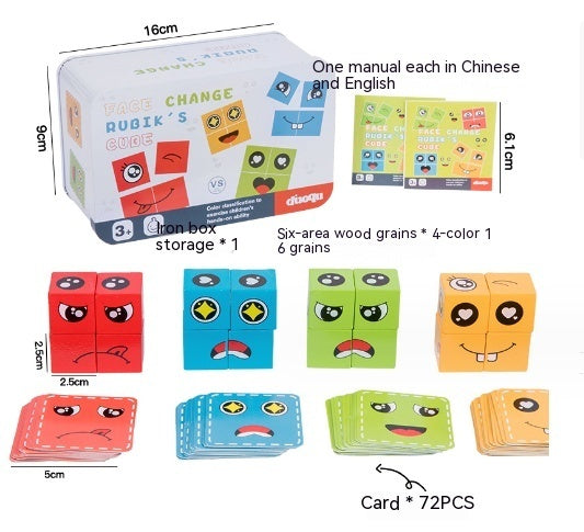 Montessori Emoji Puzzle Block Battle Game