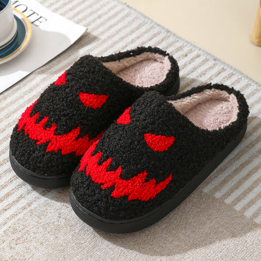 Couples’ Halloween Skull Cotton Slippers