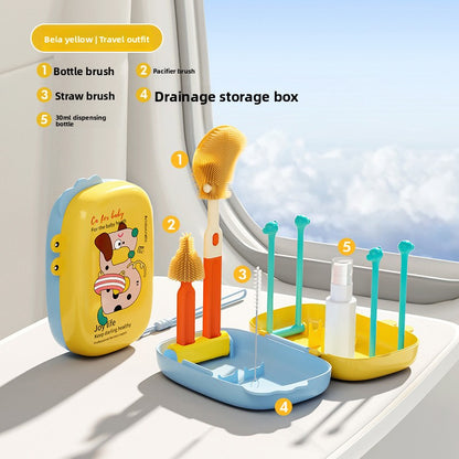 6-Piece Food-Grade Silicone Baby Bottle Cleaning Brush Set