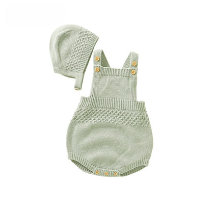 Baby Knitted Romper with Detachable Hood