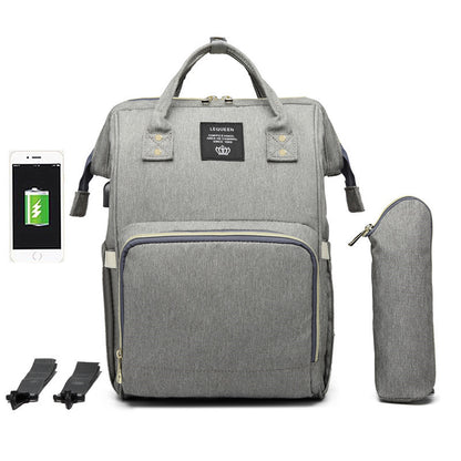 Multi-Function Baby Mummy Bag with USB Port & Compartments