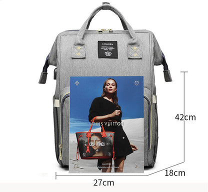 Multi-Function Baby Mummy Bag with USB Port & Compartments