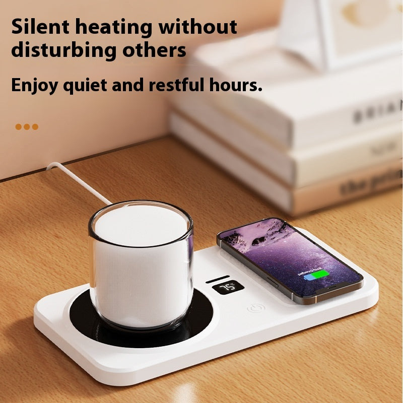 Multifunctional Smart Thermal Cup Pad with Wireless Charging Base