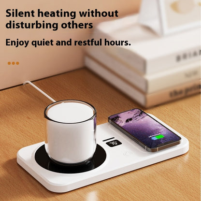 Multifunctional Smart Thermal Cup Pad with Wireless Charging Base